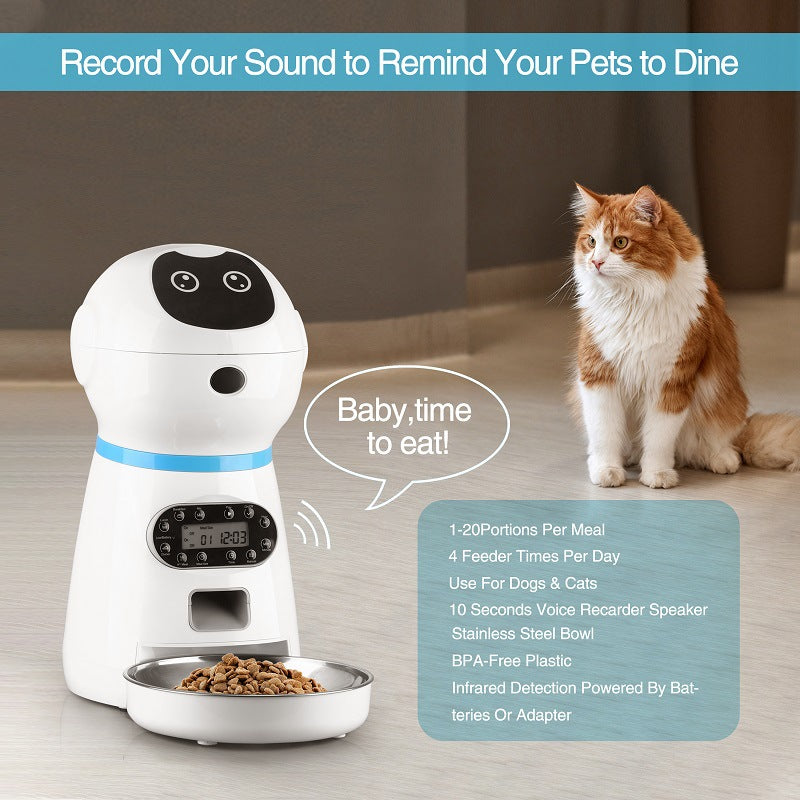 Puzzvo Smart Pet Feeder - Automatic Stainless Steel Dispenser - Product Image