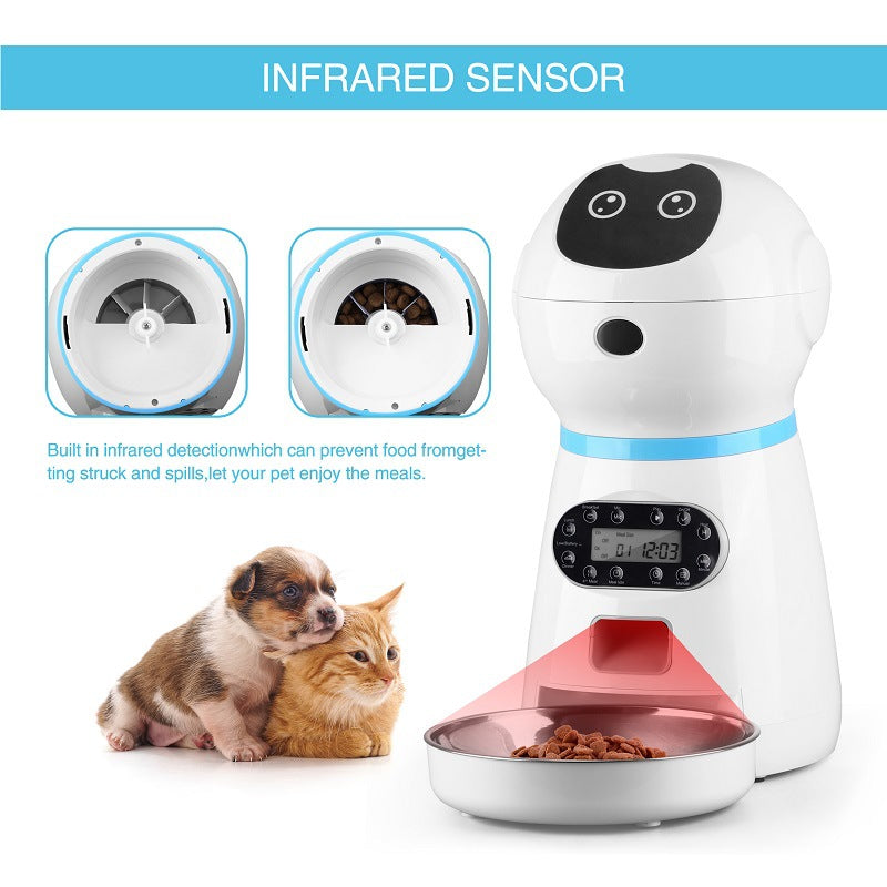 Puzzvo Smart Pet Feeder - Automatic Stainless Steel Dispenser - Product Image