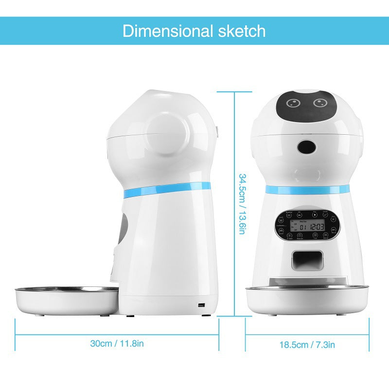 Puzzvo Smart Pet Feeder - Automatic Stainless Steel Dispenser - Product Image