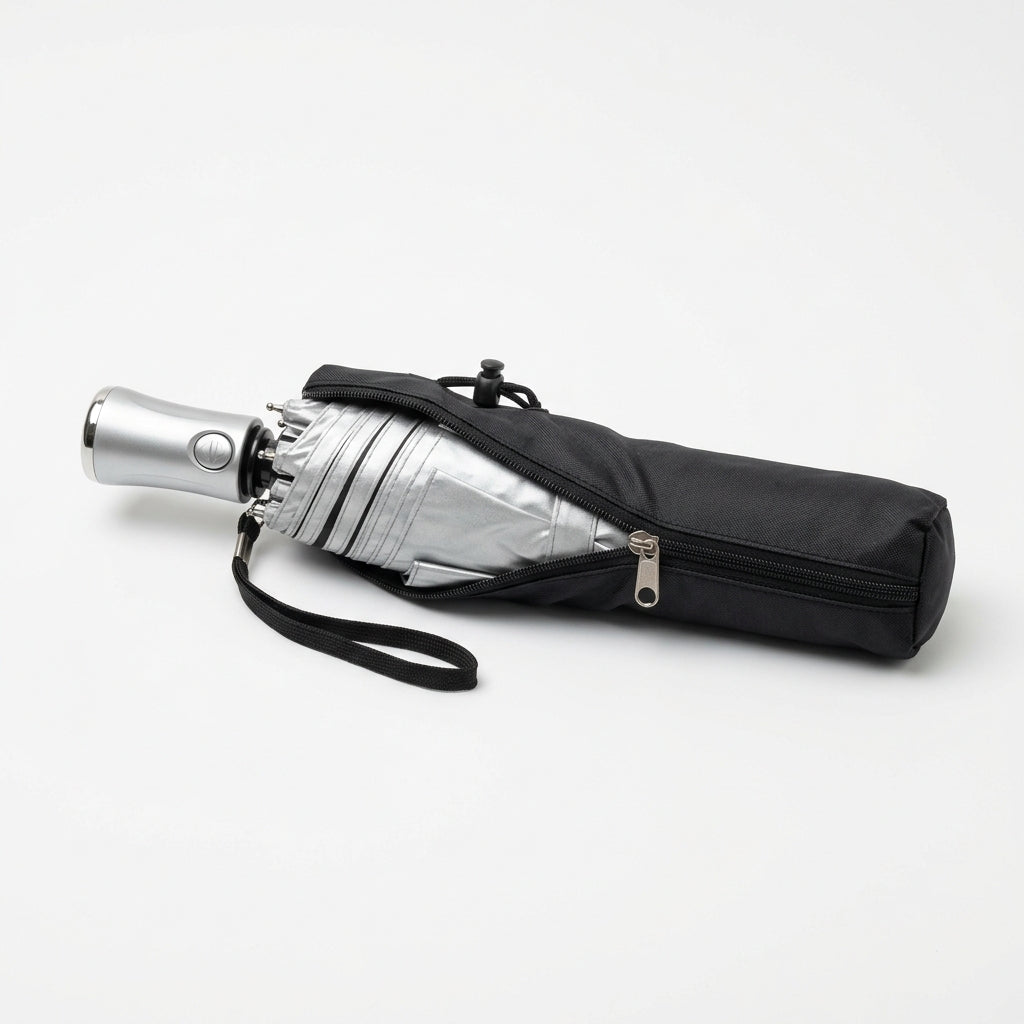 Car sunshade umbrella folded with protective sleeve