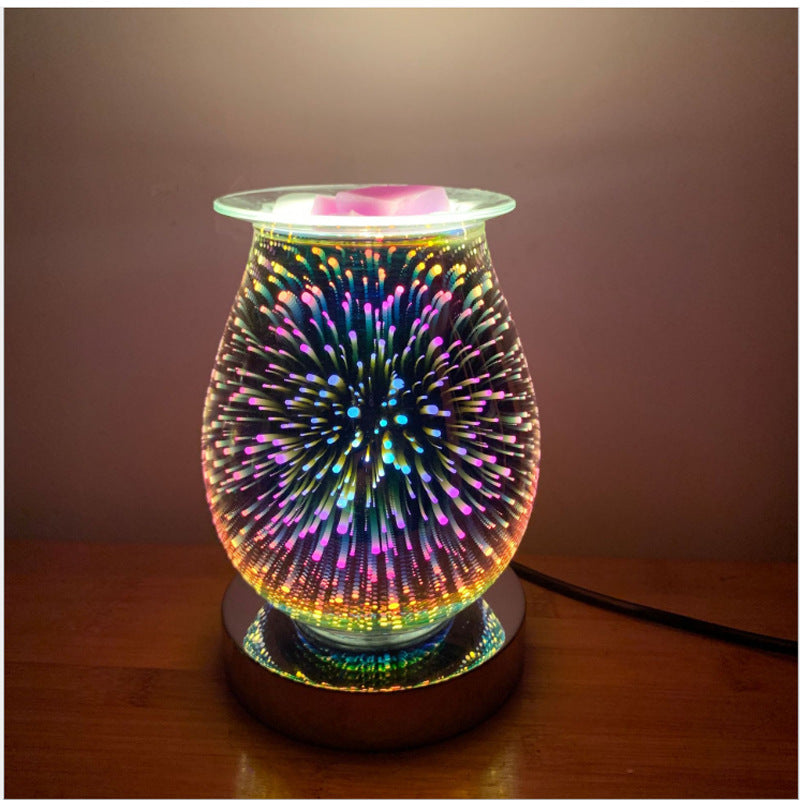 Puzzvo 3D Glass Aroma Lamp - Touch Dimming Night Light - Product Image