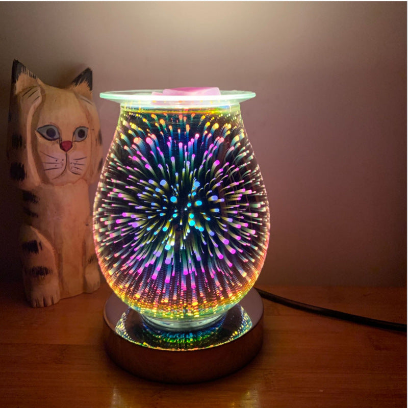 Puzzvo 3D Glass Aroma Lamp - Touch Dimming Night Light - Product Image