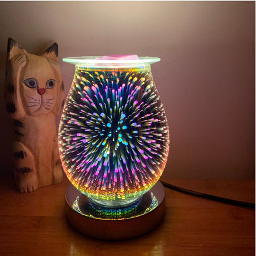 Puzzvo 3D Glass Aroma Lamp - Touch Dimming Night Light - Product Image