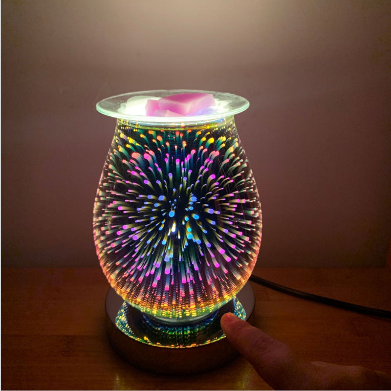 Puzzvo 3D Glass Aroma Lamp - Touch Dimming Night Light - Product Image