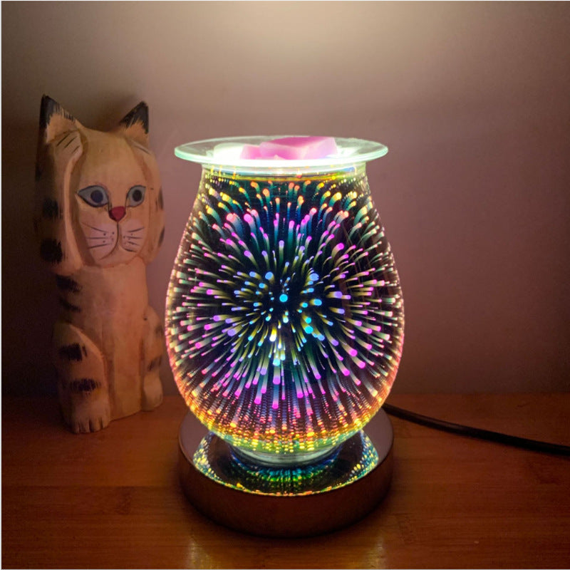 Puzzvo 3D Glass Aroma Lamp - Touch Dimming Night Light - Product Image