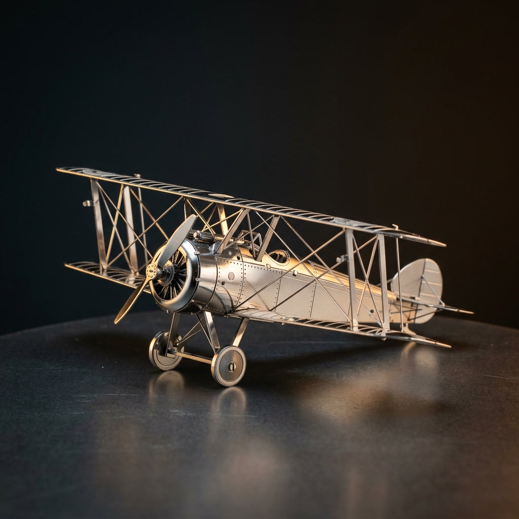Puzzvo WWI Biplane - 3D Metal Puzzle Kit assembled model