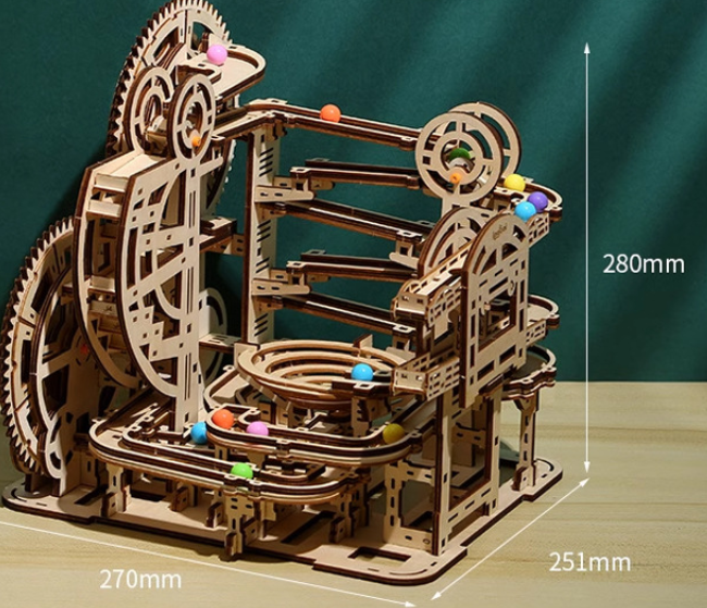 Puzzvo 3D Marble Maze - Wooden Track Board Game - Product Image