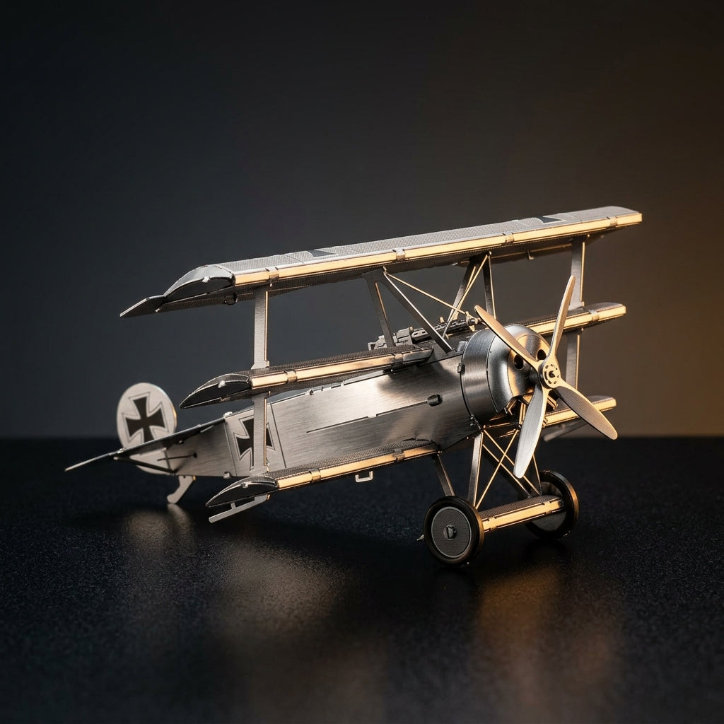 Puzzvo Fokker Triplane - 3D Metal Puzzle Kit assembled model