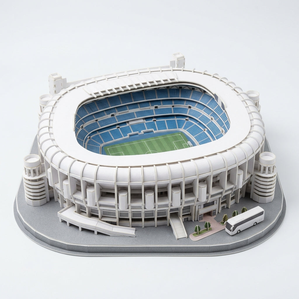 3D Stadium Puzzle Madrid - Paper Model Kit 160+ Pieces | Football Decor