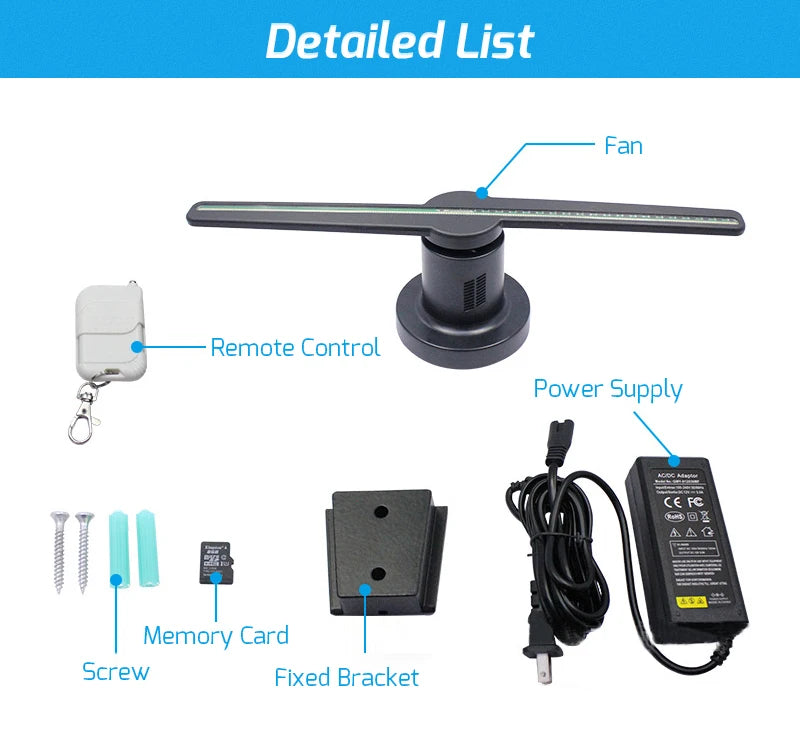 Puzzvo 3D Hologram LED Fan Display - Advertising Projector - Product Image