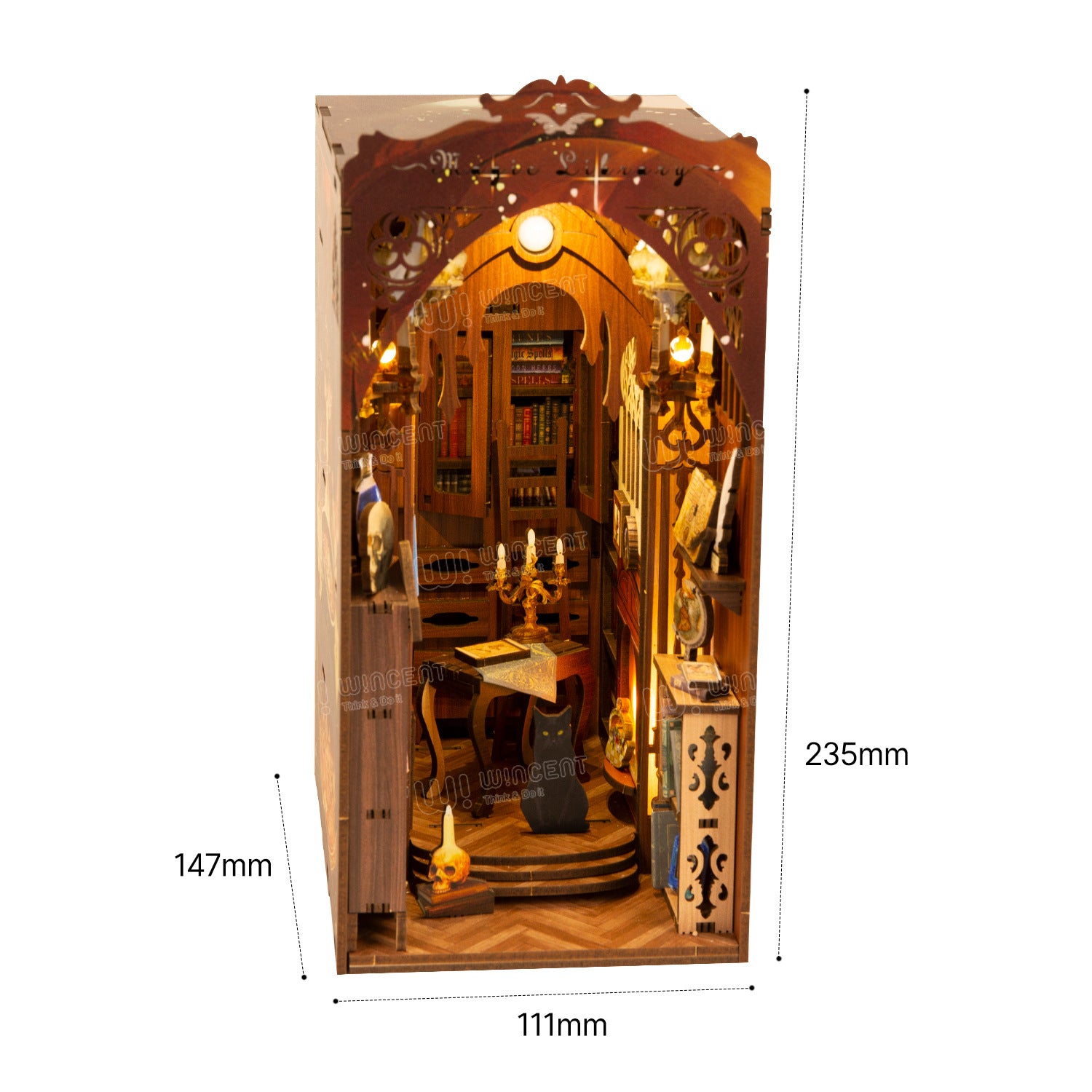 Puzzvo Scene Bookend - 3D Wooden Interlocking House - Product Image