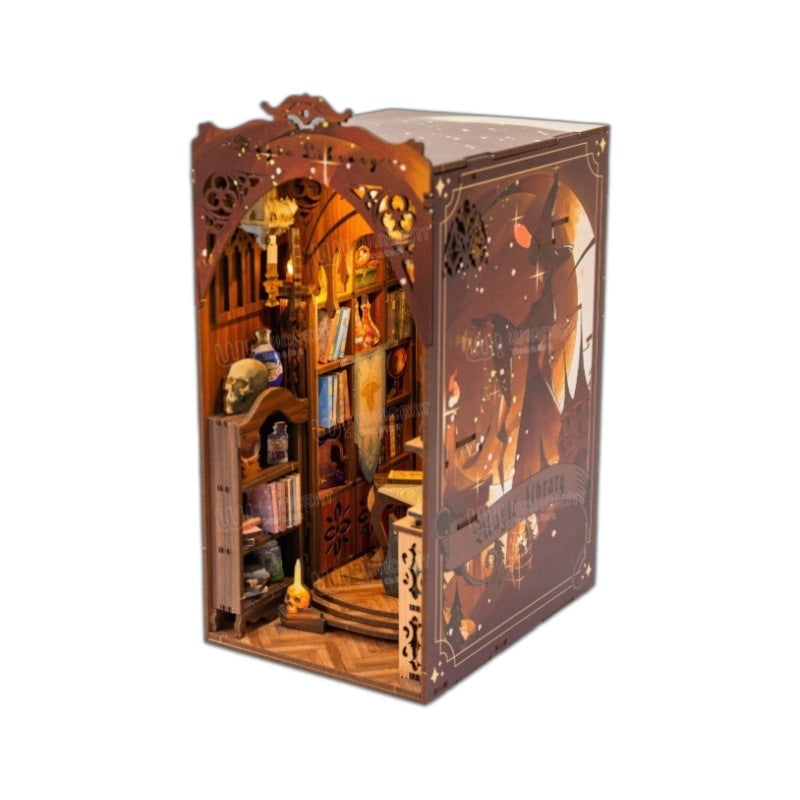 Puzzvo Scene Bookend - 3D Wooden Interlocking House - Product Image
