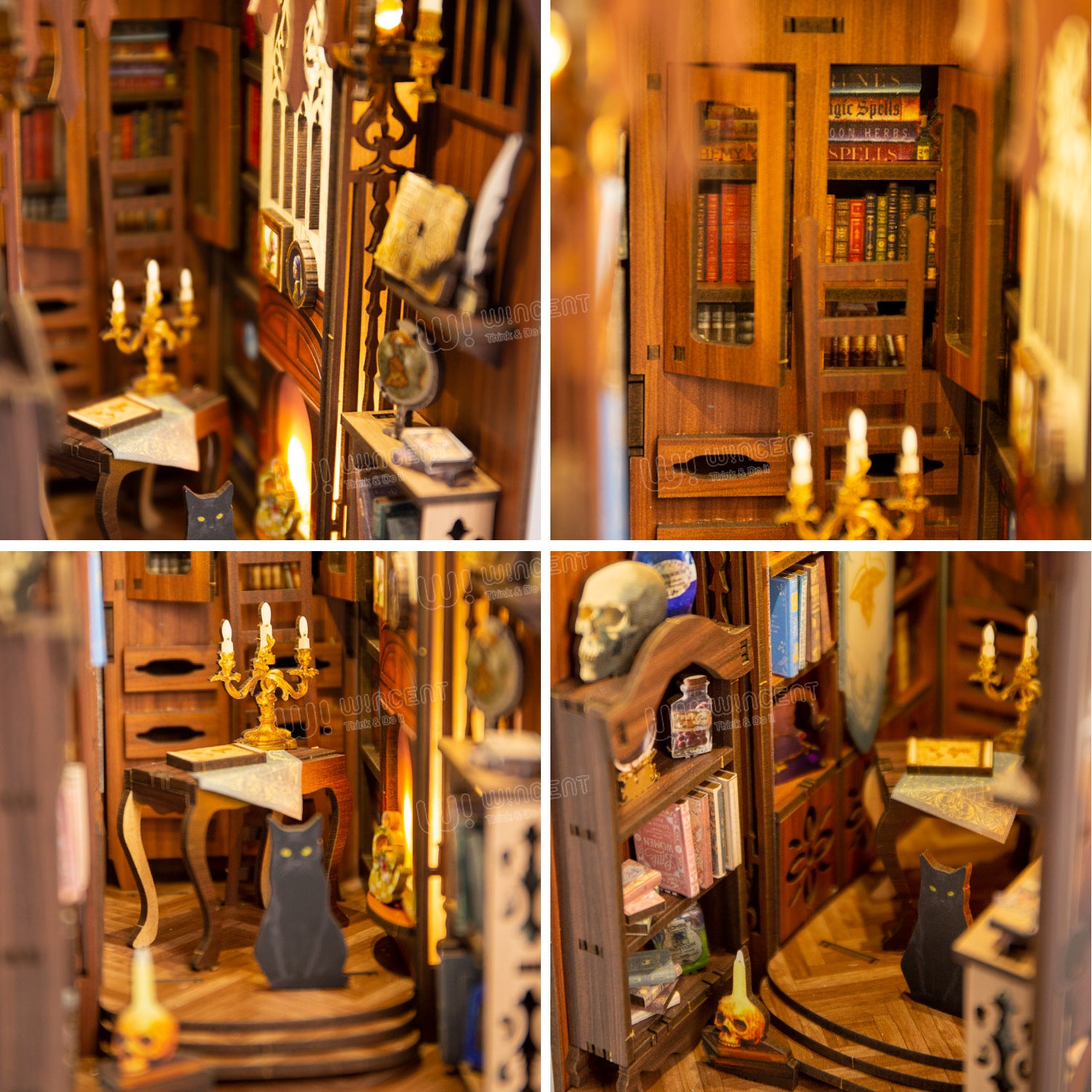 Puzzvo Scene Bookend - 3D Wooden Interlocking House - Product Image
