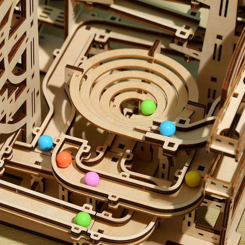 Puzzvo 3D Marble Maze - Wooden Track Board Game - Product Image