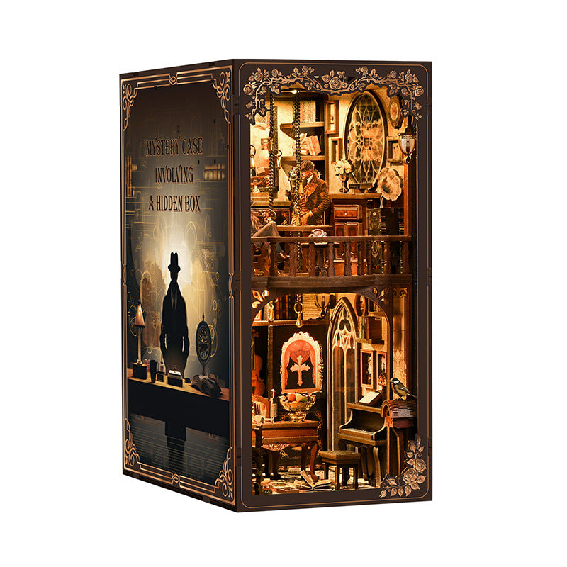 Puzzvo Mystery Bookend - DIY 3D Wooden Puzzle Shelf Insert - Product Image