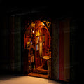 Puzzvo Scene Bookend - 3D Wooden Interlocking House - Product Image