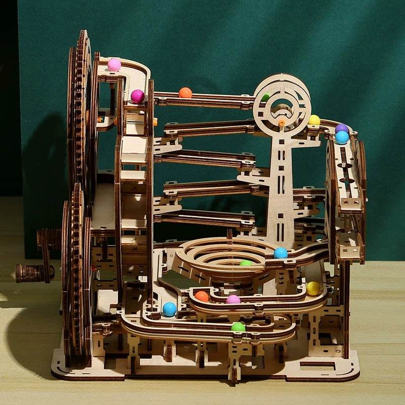 Puzzvo 3D Marble Maze - Wooden Track Board Game - Product Image