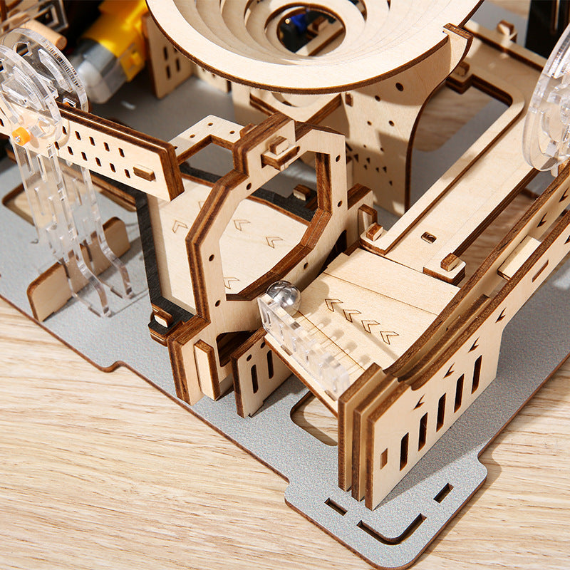 Puzzvo Mechanical Track Ball 3D Puzzle - Wooden Kinetic Sculpture - Product Image