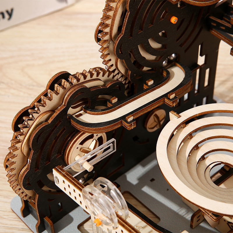 Puzzvo Mechanical Track Ball 3D Puzzle - Wooden Kinetic Sculpture - Product Image