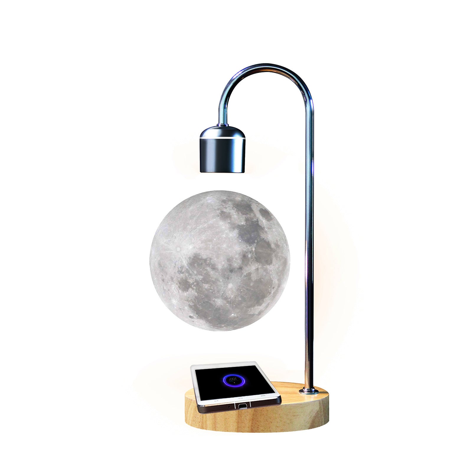 Puzzvo Floating Moon Lamp - Levitating 3D Print with Wireless Charger - Product Image