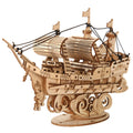 Puzzvo 3D Wooden Sailboat - DIY Ship Model Puzzle - Product Image