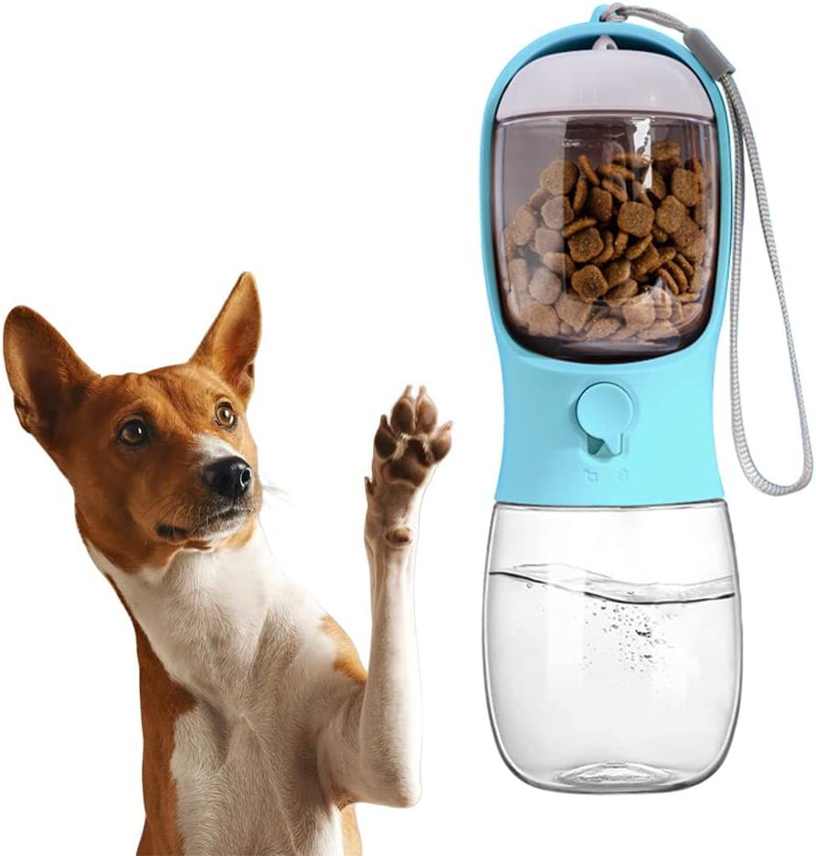 Puzzvo 2-in-1 Pet Water and Food Bottle - Travel Companion - Product Image