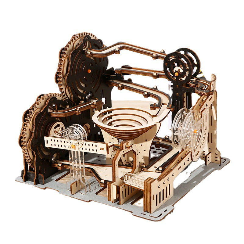 Puzzvo Mechanical Track Ball 3D Puzzle - Wooden Kinetic Sculpture - Product Image