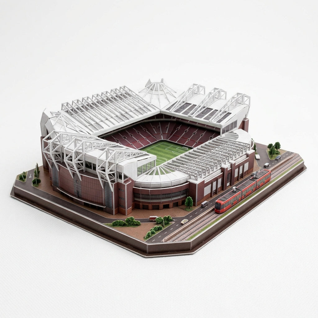 3D Stadium Puzzle Old Trafford Manchester - Paper Model Kit 186 Pieces | Football Decor