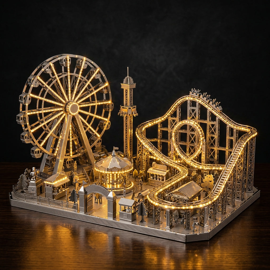 Starry Sky Amusement Park - Premium 3D Metal Puzzle with LED - PUZZVO Premium 3D Puzzle