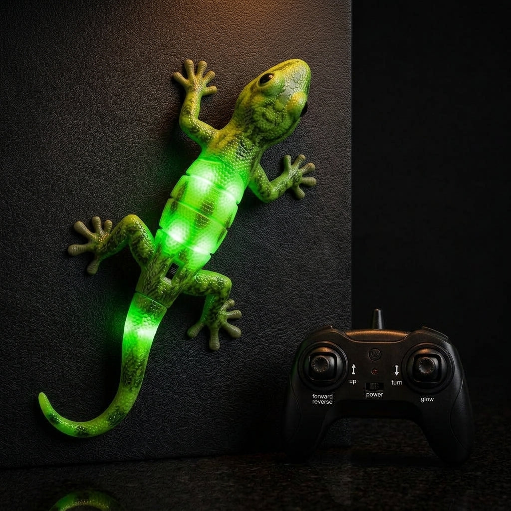 RC Wall-Climbing Gecko - Remote Control Glowing Lizard Toy - PUZZVO Premium 3D Puzzle
