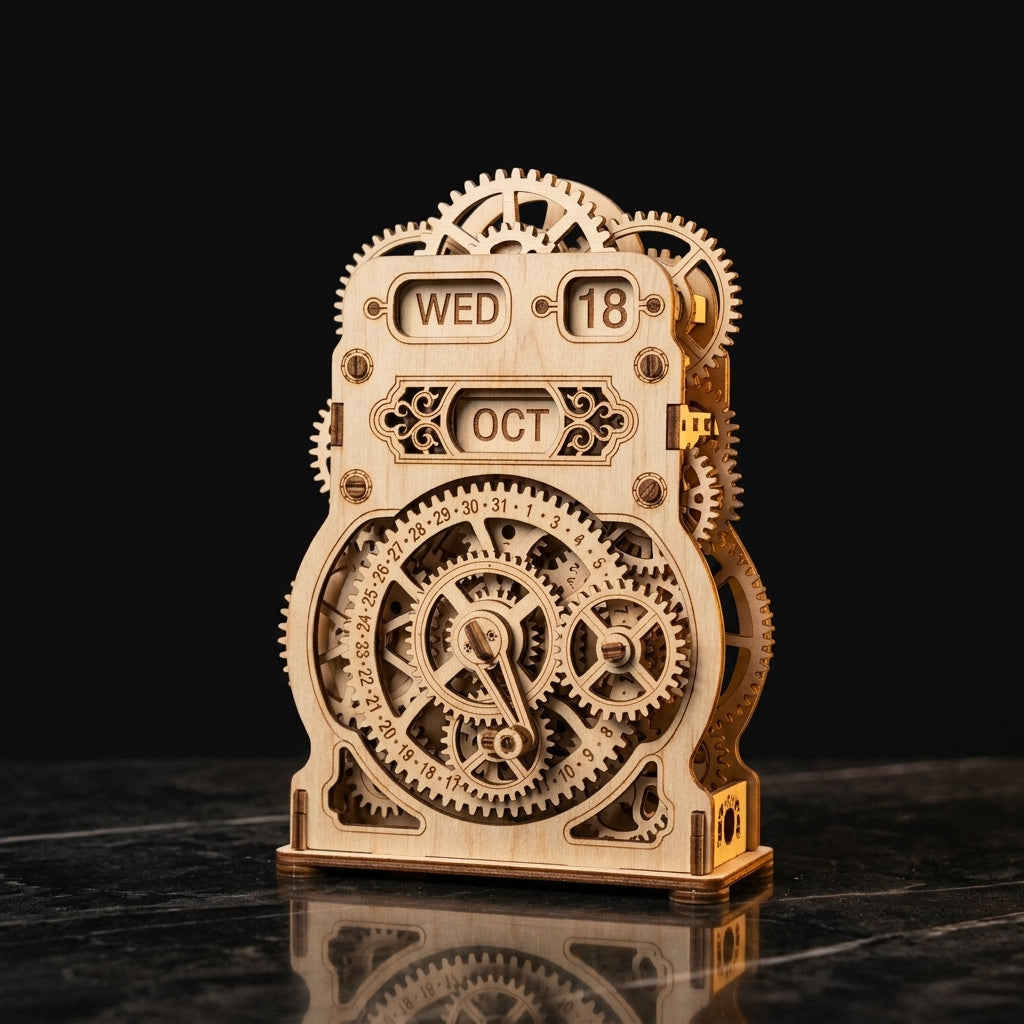 Perpetual Calendar - DIY Mechanical Wooden Puzzle 199 Pieces - PUZZVO Premium 3D Puzzle