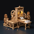 Classic Printing Press - Mechanical Wooden Model Kit 258 Pieces - PUZZVO Premium 3D Puzzle