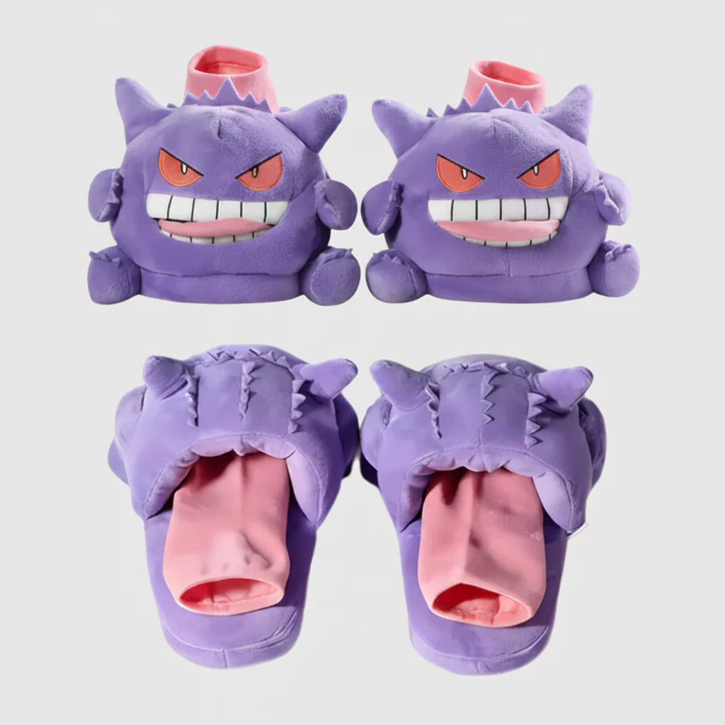Pokemon Gengar Plush Slippers Tongue Out