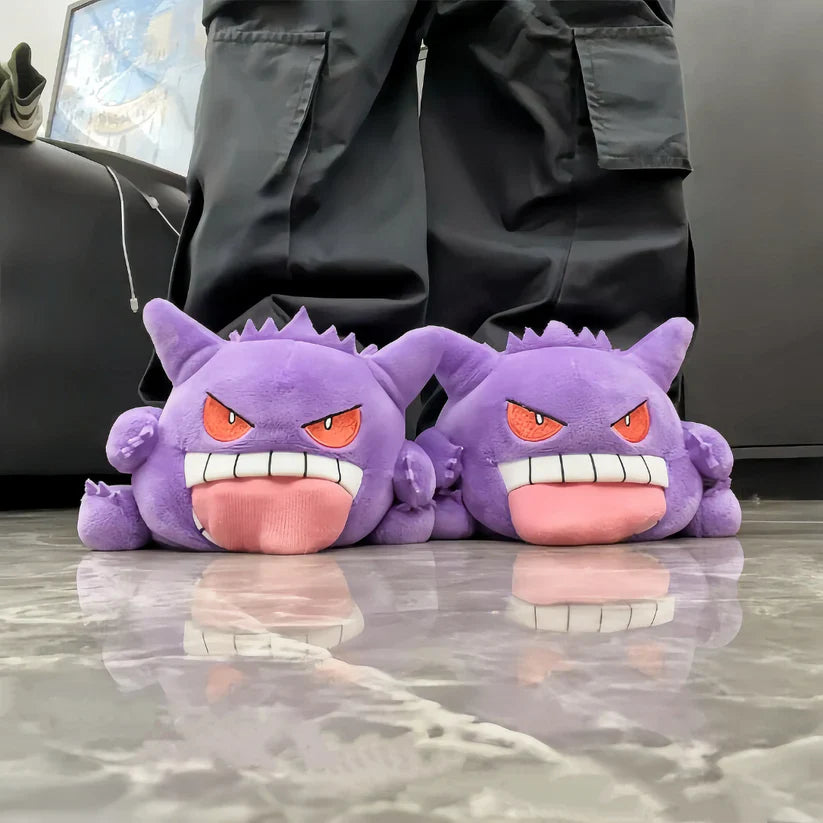 Pokemon Gengar Plush Slippers Tongue Out