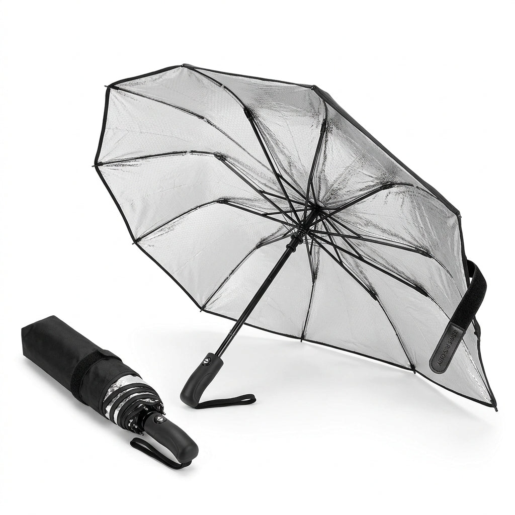Puzzvo Car Windshield Umbrella Sunshade – Foldable UV Heat Shield