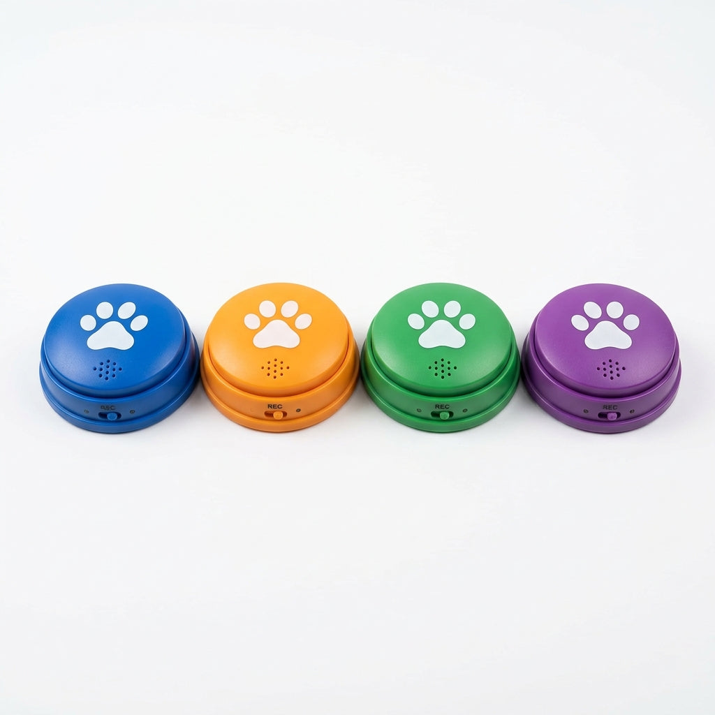 Puzzvo Dog Talking Buttons – 4-Pack Recordable Communication Set