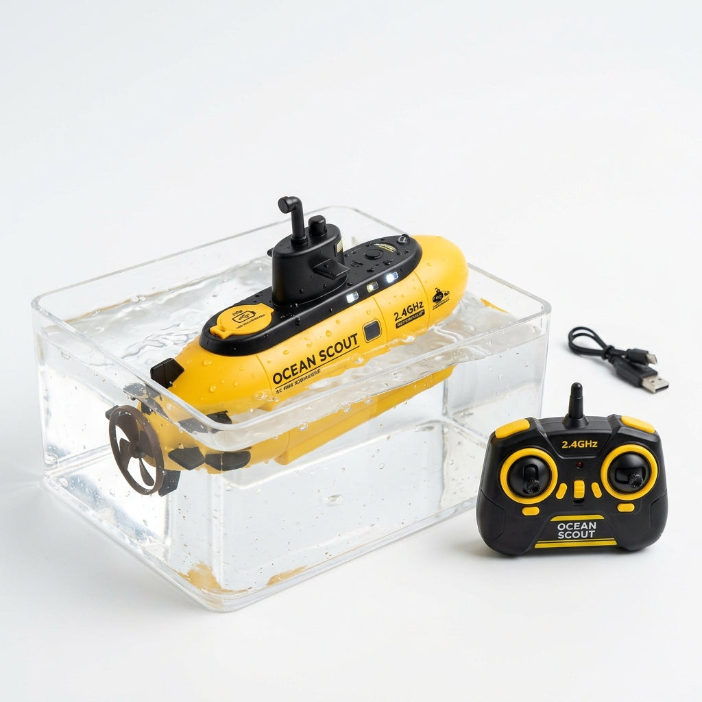 Puzzvo RC Mini Submarine – USB Rechargeable Pool Toy