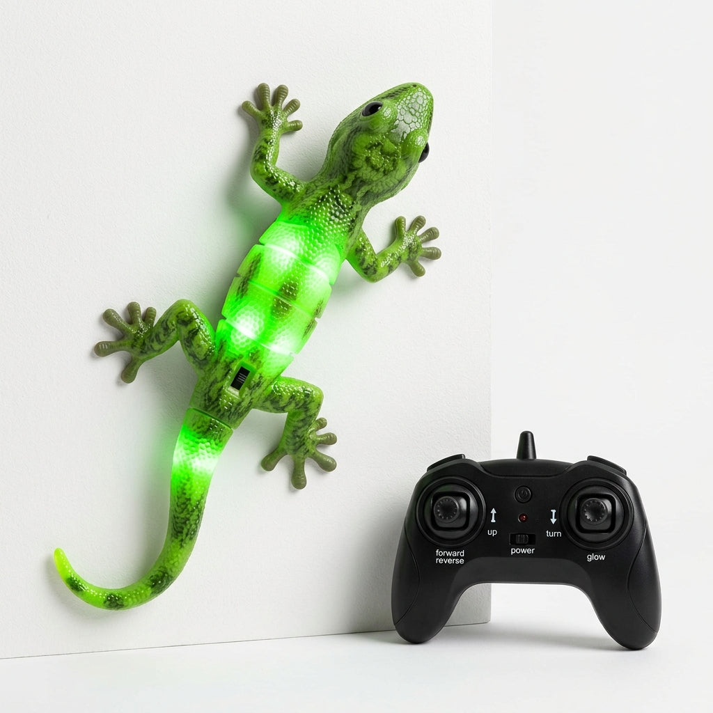 Puzzvo RC Wall-Climbing Gecko – Remote Control Glowing Lizard