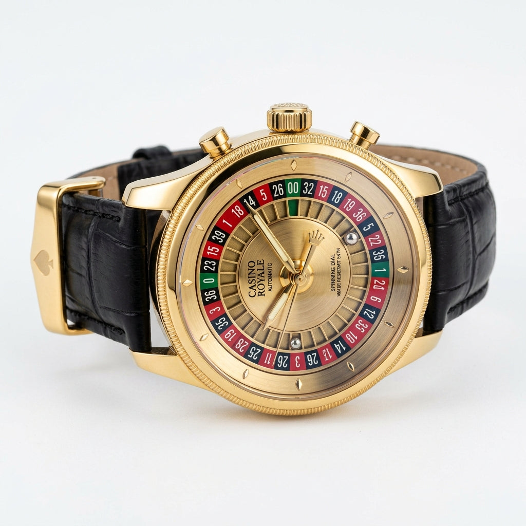 Puzzvo Roulette Casino Watch – Spinning Dial Men's Timepiece