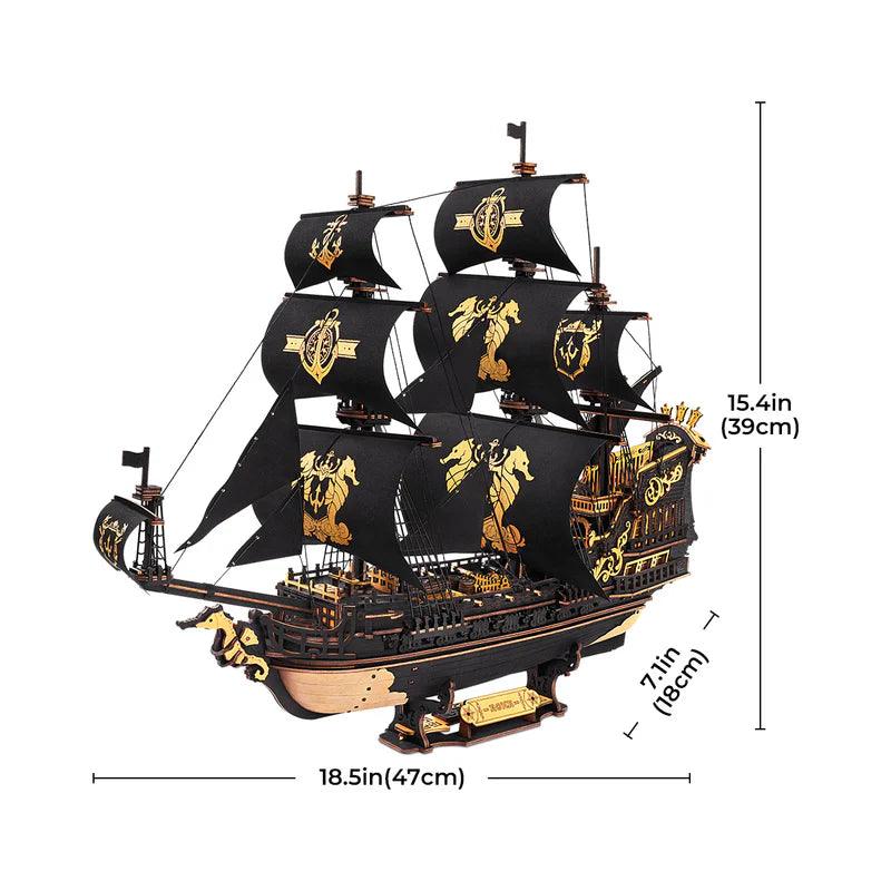 Royal Galleon Warship 3D Wooden Puzzle - Complete Model | Puzzvo