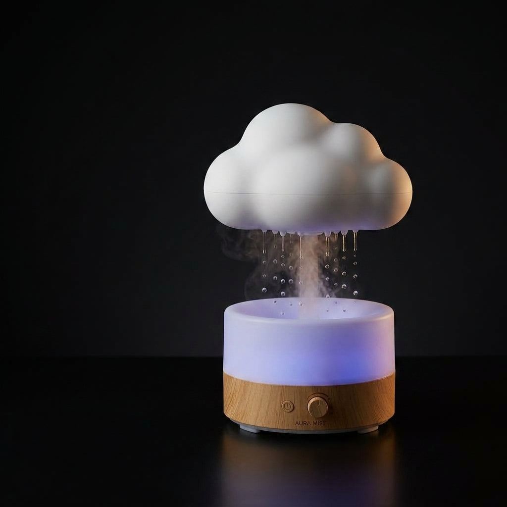 Rain Cloud Aroma Diffuser - LED Humidifier with Water Drip Effect - PUZZVO Premium 3D Puzzle