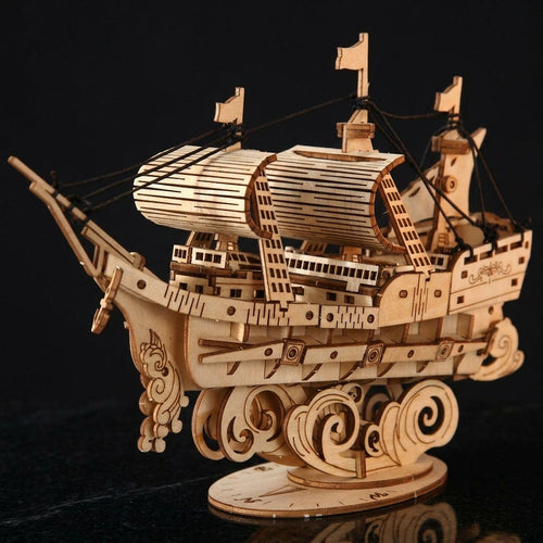 3D Wooden Sailboat - DIY Ship Model Puzzle - PUZZVO Premium 3D Puzzle