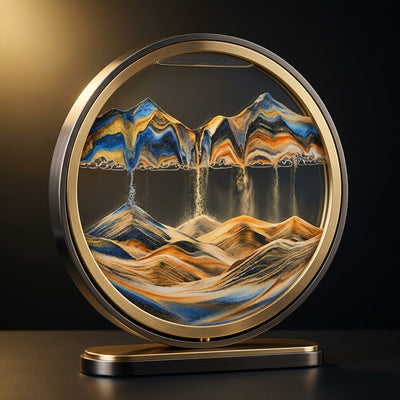 3D Moving Sand Art - Dynamic Hourglass Landscape Display