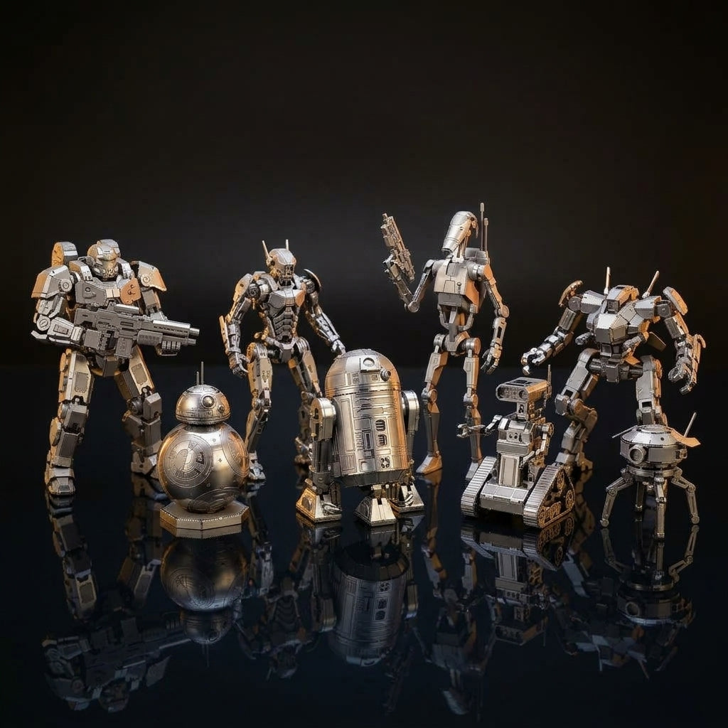 Sci-Fi Droids & Characters - 3D Metal Puzzle Kit - PUZZVO Premium 3D Puzzle