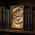 Whale Sky Book Nook - 3D Wooden Bookshelf Insert with LED - PUZZVO Premium 3D Puzzle